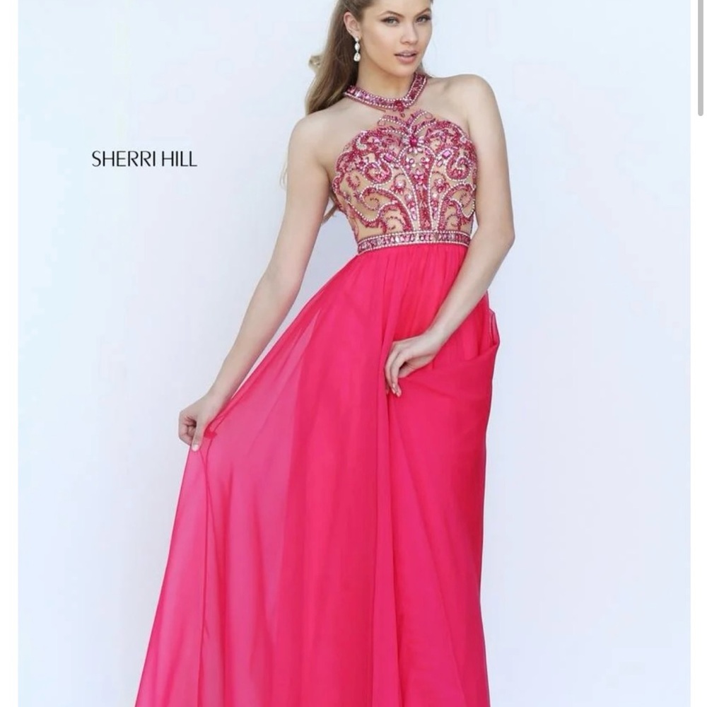 Sherri Hill Pink Embellished Gown